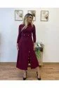 Kadın Uzun Kollu çıtçıtlı Viskon Krop Bluz Ve Yırtmaçlı Etek Istenildiğinde Elbise Olan Ikili Takım