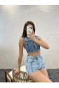 6317 KOT BLUZ-MAVİ