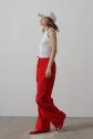 Beli Bağlamalı Brode Pantolon - Kırmızı