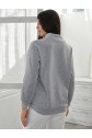 Kadın Uzun Kollu Fermuar Detay üç Iplik şardonlu Kumaş Sweat