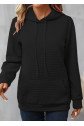 Kadın Uzun Kollu Kapşonlu Bağcıklı Cepli Capitone Sweatshirt