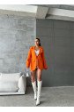 ELLO ETİKETLİ ÇENGELLİ İĞNE DETAYLI CEKET - Orange
