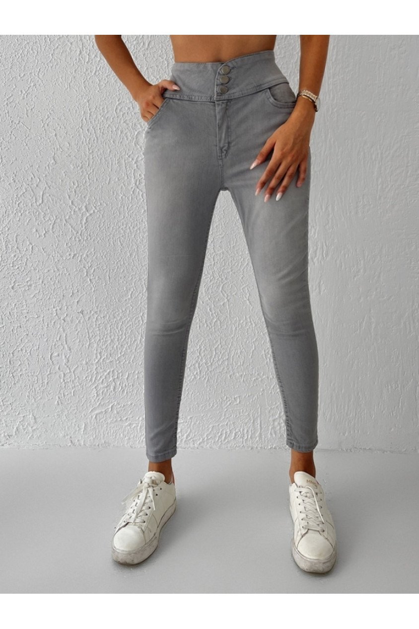 Yüksek Bel Likralı Jean Pantolon 90 Cm