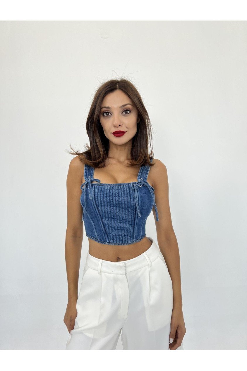 6987 KOT BLUZ-MAVİ