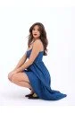 7143 KOT ELBİSE-MAVİ