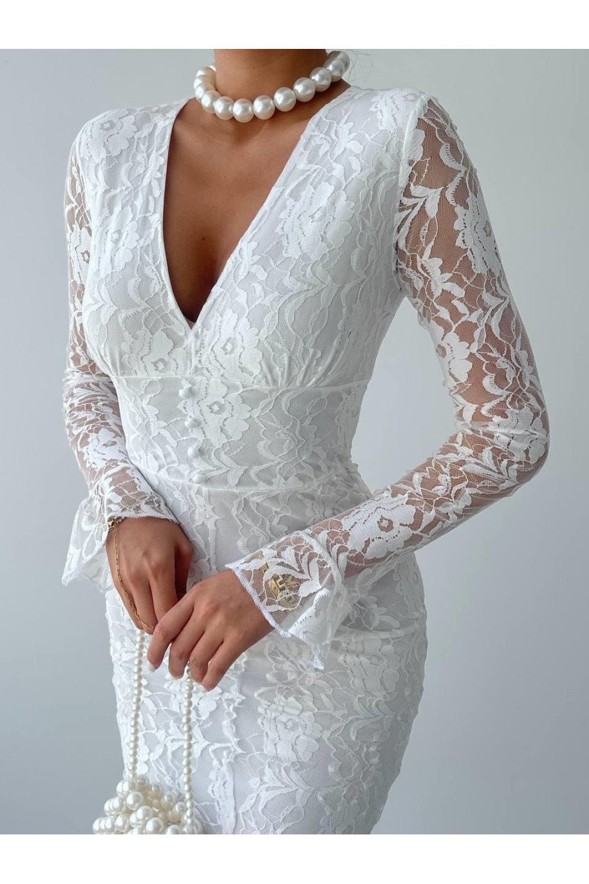 Lively Dantelli Midi Elbise