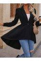 Kadın Uzun Kollu Yakalı önden Düğmeli Uzun Atlas Blazer Ceket