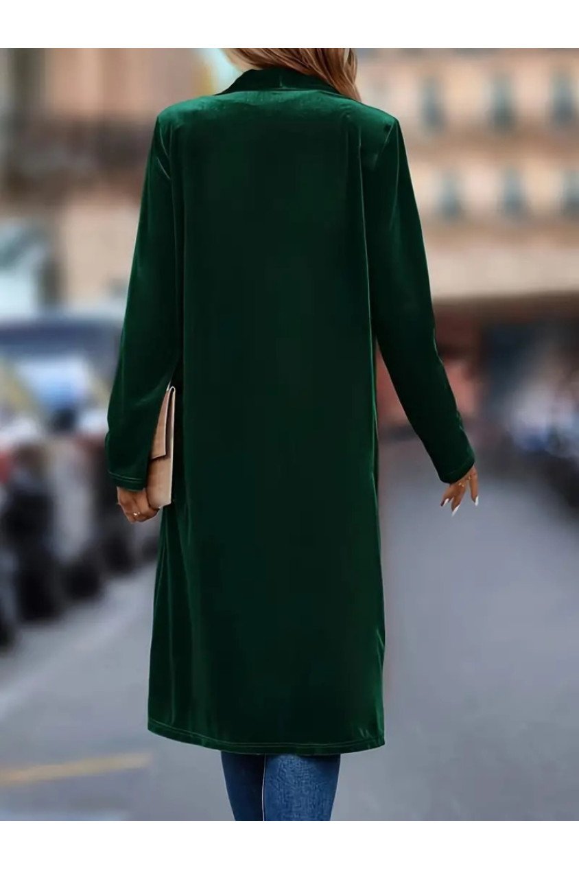 Kadın Uzun Kollu önü Açık Kolları Uzun Midi Ceket