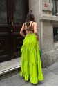 Audrey Fıfrlı Yırtmaç Detay Etek 4037