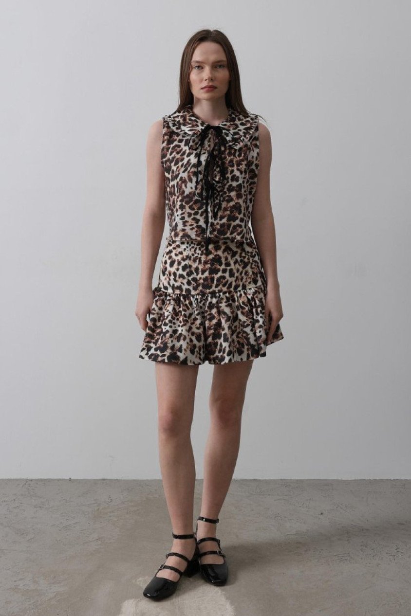 Leopar Desen Mini Etek - Leopar