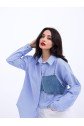 5419 GÖMLEK-MAVİ BEYAZ ÇİZGİLİ