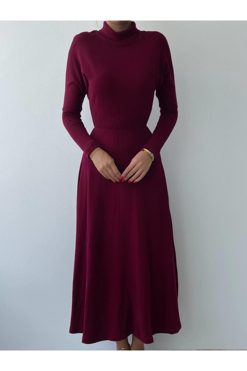 Dina Boğazlı Midi Elbise