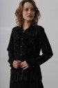 Fırfır Yakalı Şifon Gömlek - Siyah