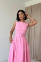 Pembe Halter Yaka Kloş Elbise