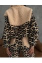 Kadın 3 Iplik Kumaş Leopar Desenli Ikili Takım
