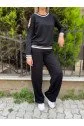 Kadın Iki Iplik Penye Kumaş Kol Detaylı Ribanalı Ikili Takım