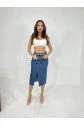 6478 DENİM MIDI SLIT SKIRT-MAVİ