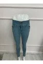 Yüksek Bel Likralı Jean Pantolon 90 Cm