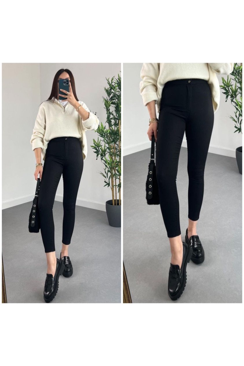 Gabardin Kumaş Yüksek Bel Pantolon 92cm Sbel 31cm