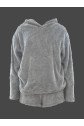 Kadın Uzun Kollu Meow Kedi Nakışlı Kapşonlu Peluş Sweat Ve Short Ikili Takım