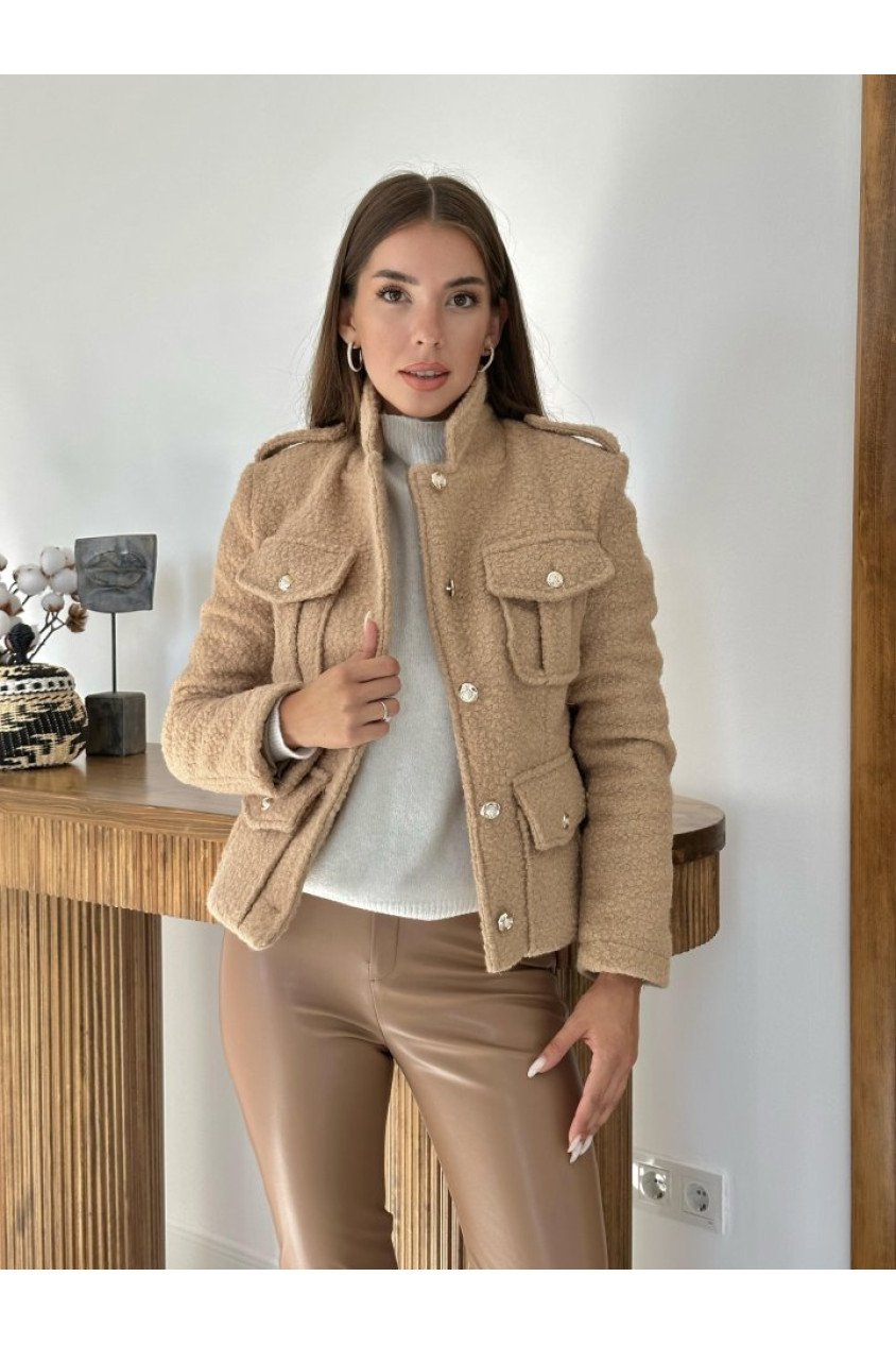 Camel Cepli Yumoş Ceket