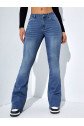 Kadın Yüksek Bel Cepli İspanyol Paçalı Kot Jeans Pantolon