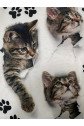 Kadın Kısa Kollu Kedi Ve Pati Baskılı Süprem T-shirt
