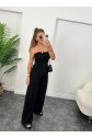 Kadın Sandy Kumaş Starplez Bluz Ve Palazzo Pantolon Ikili Takım