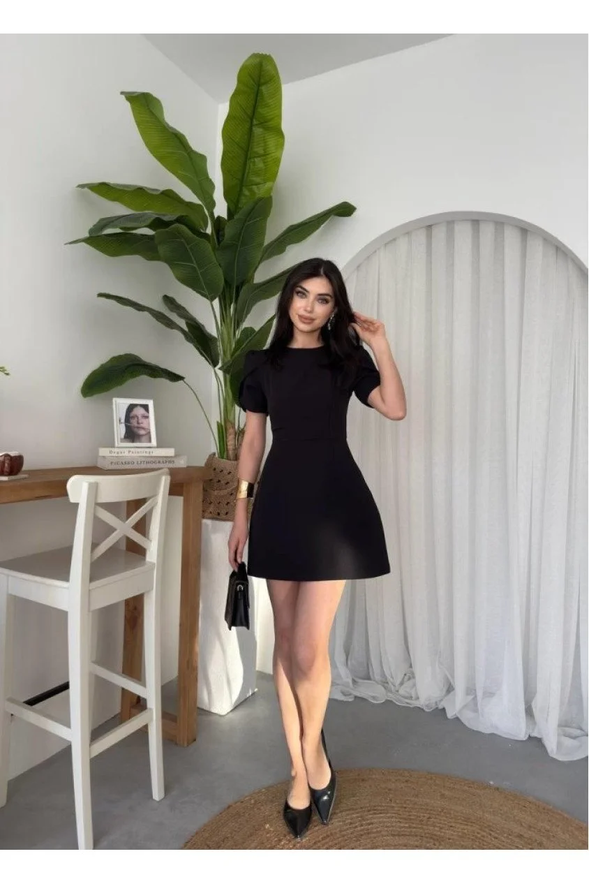 Alka İncili Fiyonk Detay Elbise
