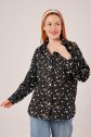 Eskitme Görünümlü Denim Siyah Gömlek