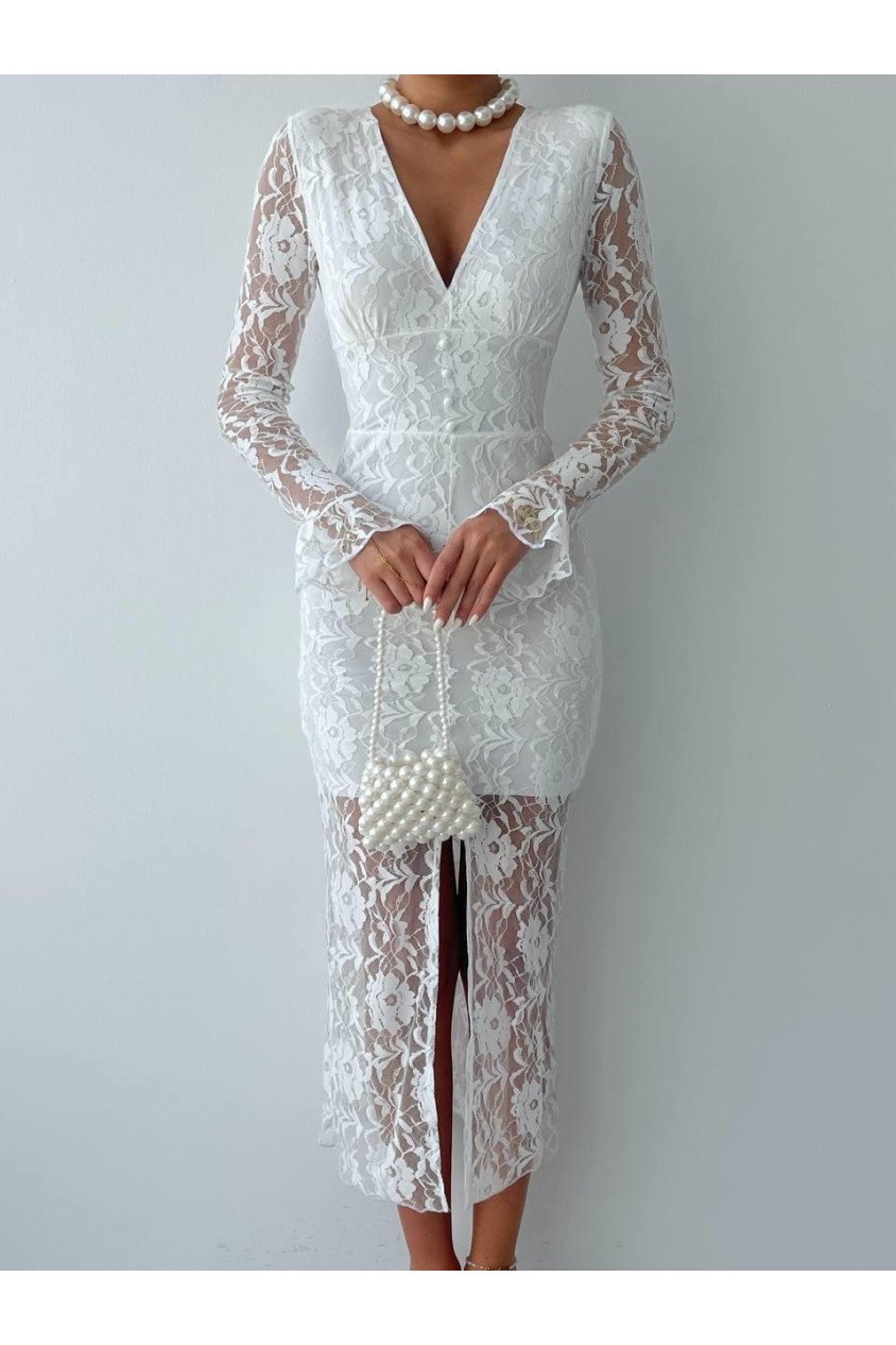 Lively Dantelli Midi Elbise