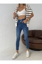Yüksek Bel Likralı Jean Pantolon 90 Cm