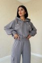 Füme Kapüşonlu Sweatshirt Ve Kargo Pantolon Takım