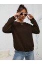 Kadın Uzun Kollu Bisiklet Yaka şardonlu üç Iplik Kumaş Sweat