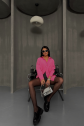 BOYFRİEND GÖMLEK MODAL KUMAŞ OVERSİZE - Pembe