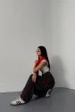 ÇİZGİLİ YANLAR ŞERİT DETAYLI PANTOLON - Lacivert