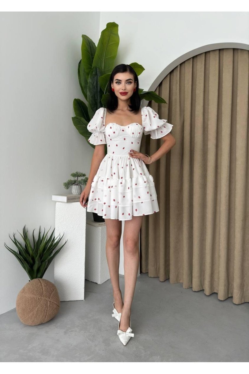 Beyaz Mini Elbise