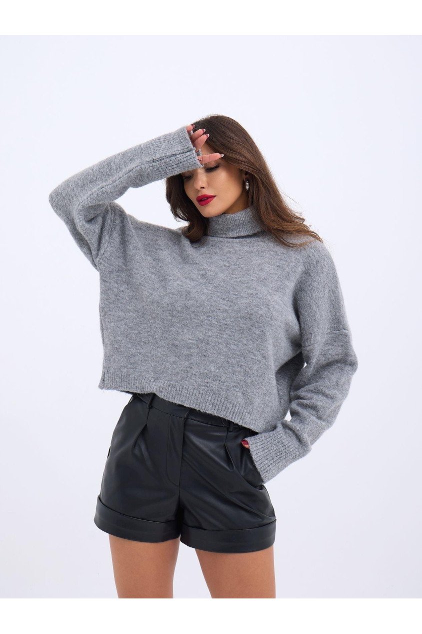 43211 TRİKO BALIKÇI KAZAK-GRİ