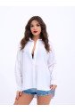 6816 GÖMLEK-MAVİ BEYAZ ÇİZGİLİ