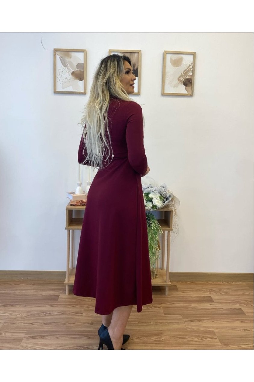 Kadın Uzun Kollu çıtçıtlı Viskon Krop Bluz Ve Yırtmaçlı Etek Istenildiğinde Elbise Olan Ikili Takım