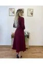 Kadın Uzun Kollu çıtçıtlı Viskon Krop Bluz Ve Yırtmaçlı Etek Istenildiğinde Elbise Olan Ikili Takım