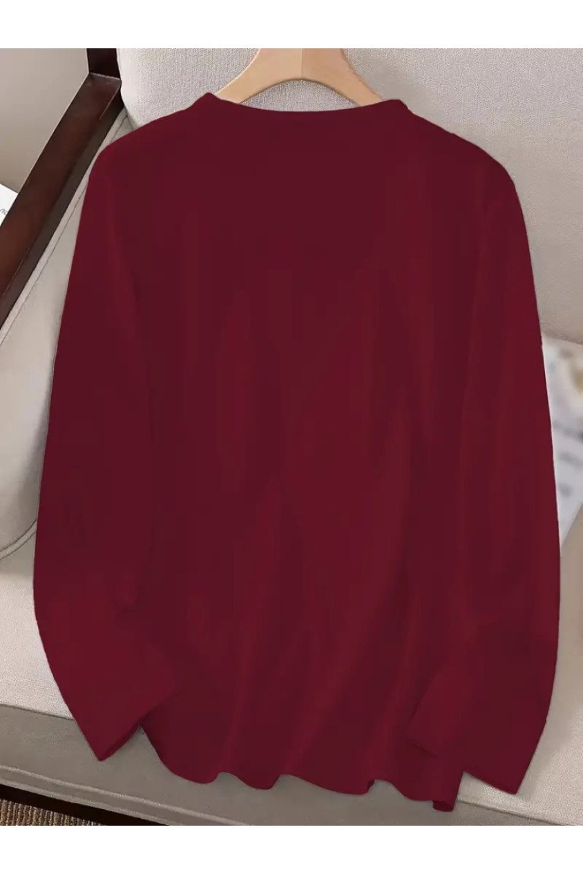 Kadın Uzun Kollu Bisiklet Yaka Kurukafa Desenli Viskon Bluz