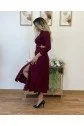 Kadın Uzun Kollu çıtçıtlı Viskon Krop Bluz Ve Yırtmaçlı Etek Istenildiğinde Elbise Olan Ikili Takım