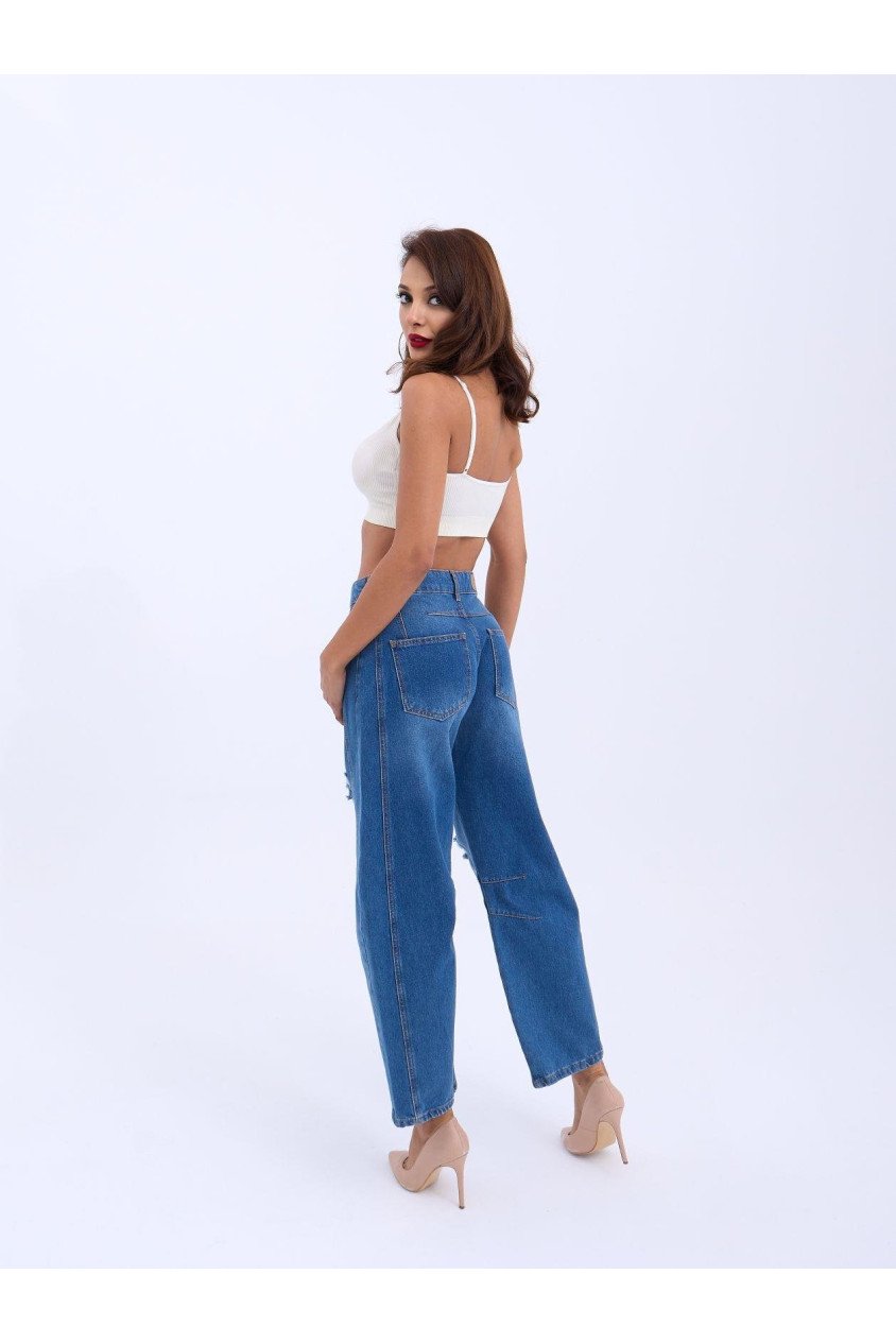 7086 KOT PANTOLON-MAVİ