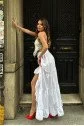 Audrey Fıfrlı Yırtmaç Detay Etek 4037