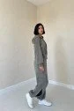 Haki Kapüşonlu Sweatshirt Ve Kargo Pantolon Takım