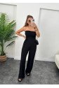 Kadın Sandy Kumaş Starplez Bluz Ve Palazzo Pantolon Ikili Takım