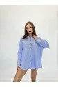 5464 GÖMLEK-MAVİ BEYAZ ÇİZGİLİ