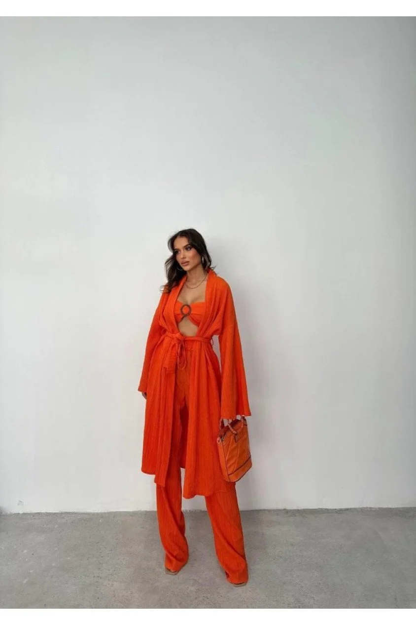 KRINKILL BÜSTİYER-PANTOLON-KİMONO TAKIM - Orange