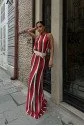 Lucia Çizgili Ajurlu Elbise 2763